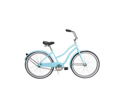 Huffy Women's Cruiser Bicycle, Steel Frame, Rear Coast Brake, 26 in Dia Wheel, Sky Blue